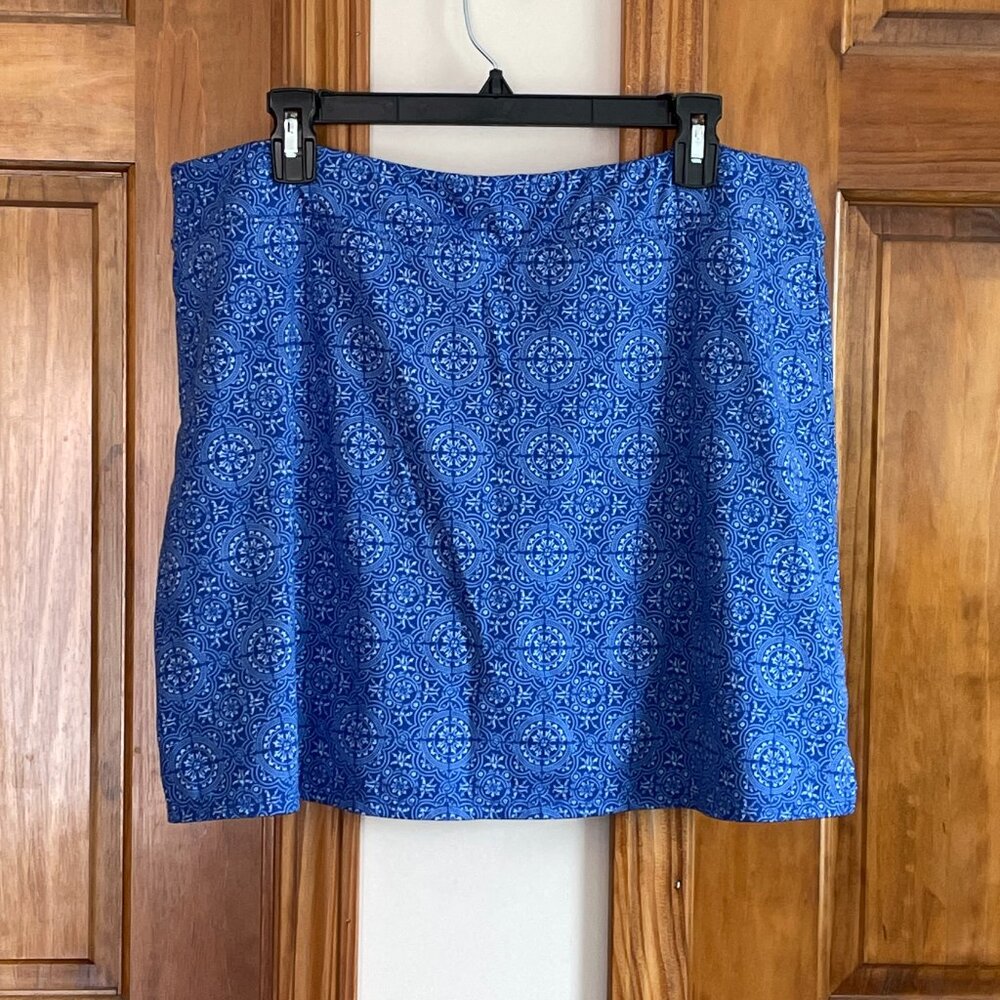 Tranquility Cotton Skort Yoga Athletic Cobalt Blue Floral Mandala Size XXL - Picture 2 of 4